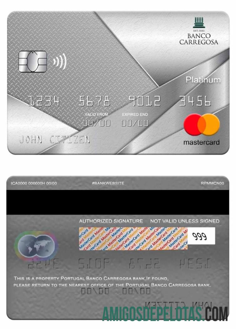 Portugal Banco Carregosa Bank Mastercard Platinum example